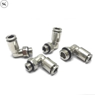 SK Pneumatic PL-G Elbow Quick Connector Nickel Plated Brass G1/8 G1/4 G3/8 G1/2 for 6 8mm PU Hose Ai
