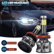 OPENMALL 2Pcs 8 Sides LED 12V H8 H11 H7 20000LM HB3 9005 HB4 H1 H3 H4 Headlight Bulb Canbus 60W 3D 360 degree Super Auto Lamp V7Y6