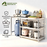 Comfort Haven Furniture Co. Stainless Steel Kitchen Gas Stove Rack Storage Cooking Rack Rak Dapur