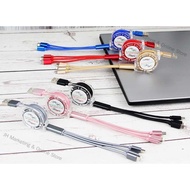 3 in 1 Fast Charging 2.4A 1M flexible cable for Android / iPhone / Type