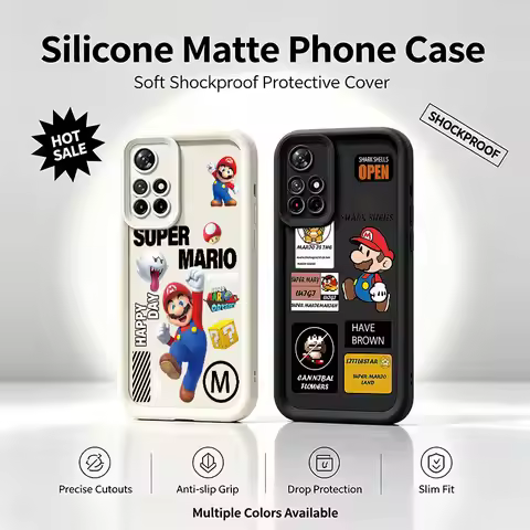Cartoon Marios Bros Shockproof Phone Case For Xiaomi Redmi Note 8 9S 10S 11 Pro Plus 12S 13 Pro+ 14S