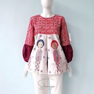 Shanaya Batik Blouse 2 dimensi Batik Cap Kombinasi Printing Toyobo Blouse kondangan