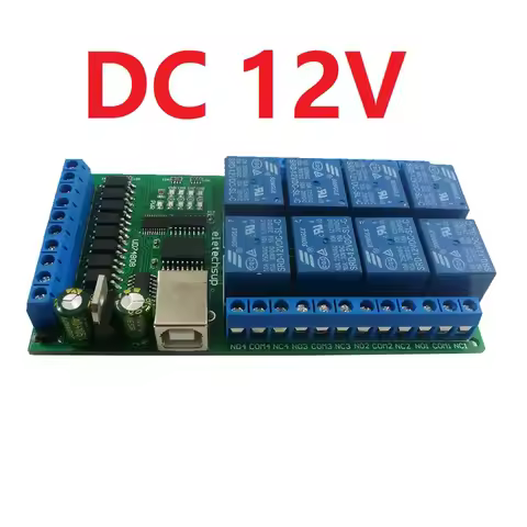 UD74B08 8 Channel USB Relay I/O Multifunction COM Serial Port UART Relay Board & 8 Optically Isolate