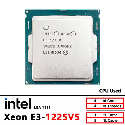 Intel Xeon E3-1225 v5 E3 1225v5 E3 1225 v5 3.3 GHz Quad-Core Quad-Thread CPU Processor 80W LGA 1151