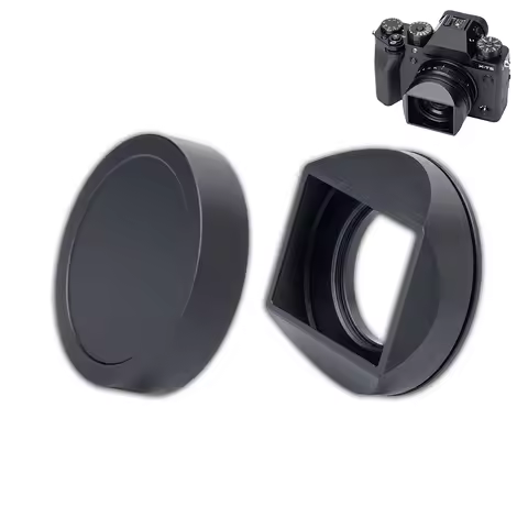 For Fujifilm Fuji XF27mmF2.8 II XE5 XF23mmF2.8 R WR Metal Lens Shade with Lens Cap XF27F2.8 II Lens 