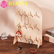 BARRY1 Earring Display Rack, Wooden 3 Layers Jewelry Storage Rack, Durable Detachable Arch Hook Styl
