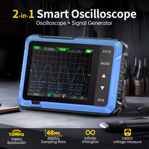 FNIRSI New DSO510 Portable Digital Oscilloscope Signal Generator 48MS/s Sampling Rate 10MHz Bandwidt