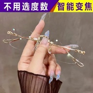 Reading Glasses High-End Frameless Automatic Adjustment Degree 0-700 Degree Intelligent Zoom Anti-Bl