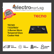 TECNO T 833TRSV 3-Burner 86cm  Tempered Glass  Cooker Hob