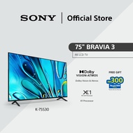 Sony 75" BRAVIA 3 | 4K HDR Processor X1 | 4K Ultra HD | High Dynamic Range (HDR) | Smart TV (Google 