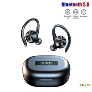 Sports Bluetooth Wireless Headphones - IPX5 Waterproof Ear Hooks with Mic for Gym Music