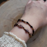 ~森蔓系列~極光水晶 l 黑瑪瑙 l 蠟線 l 手環 l 訂製款 D12