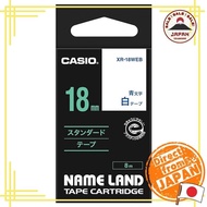 Casio Name Land Label Writer Genuine tape 18mm XR-18WEB Blue letters on white background