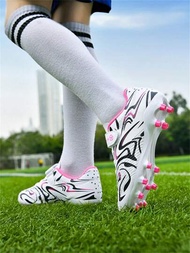 1 Par Zapatos De Fútbol Para Niños Y Niñas, Botas De Fútbol Cortas Con Tacos Y Suela De Tpu Para Práctica Y Competencia En Césped Durante Todas Las Temporadas