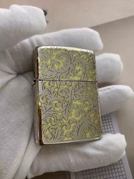 Zippo 打火機 唐草 黃銅純銅鍍鉻