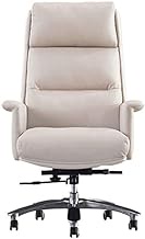 Chair Leather Office Chair Computer Chair, Home Comfortable Modern Minimalist Boss Chair, Business Executive Chair Cowhide Chair Gaming chair (Color : White)