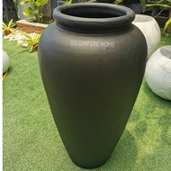 REX FP28 Fiberglass Matte Black Round Tall Circular Flower Pot Pasu Bunga Garden Taman Plant Pokok Outdoor Tempayan
