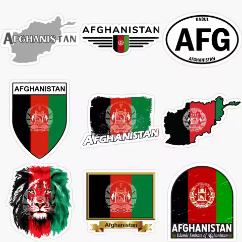 AFG Afghanistan Flag Map Emblem PVC Car Stickers for Car Van Motorcycle Fridge Helmet Wall Decal Cus