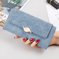 wallet woman long wallet woman Niche Women Long Retro Frosted Leaf Wallet