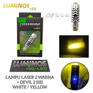 LAMPU LED MOTOR LUMINOS H6 LS1 LS2 LASER GUN PUTIH KUNING PLUS SENJA BIRU DC UNIVERSAl BERKUALITAS