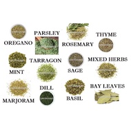 Dried Parsley Dried Oregano Dried Rosemary Dried Bay Leaves Leaf Mixed Herbs Thyme Basil Tarragon Dill Marjoram Mint