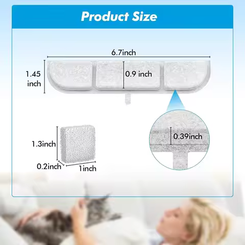 ABGU Replacement Filters for Battery Operated Cat Water Fountain DPWFP6, for Downy Paws 84oz/2.5L Wi