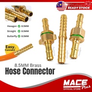 8.5MM Brass Hose Connector High Pressure Brass Hexagon Brass Butterfly Brass Straight for Air Fuel W