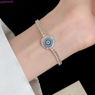 HONEYHIVE​ Rhinestone Devil's Eye Bangle, Imitation Shell Star Round Devil's Eye Devil's Eye Bracele