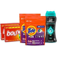 Tide Pods Liquid Laundry Detergent Pacs, Downy Unstopable Scent Beads and Bounce Dryer Sheets, Better Together Bundle