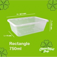 [ RETAIL ] 750ml Plastic Lunch Box Thinwall/ 750ML SQUARE Food Container Thinwall