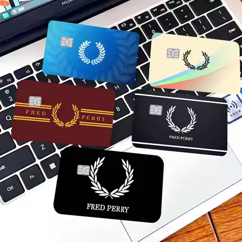 FRED PERRY LOGO Anime Cartoon Bear Skin Sticker Film Tape Case for Big Credit Debit Card Front Side
