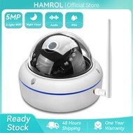 Hamrol 5MP Vandal-Proof Wifi กล้อง IP ICsee APP 1080P เสียงบันทึกการมองเห็นได้ในเวลากลางคืนการ์ด SD