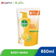 Dettol Shower Gel/Antibacterial Body Wash 850ml Value Refill Pouch (Fresh)