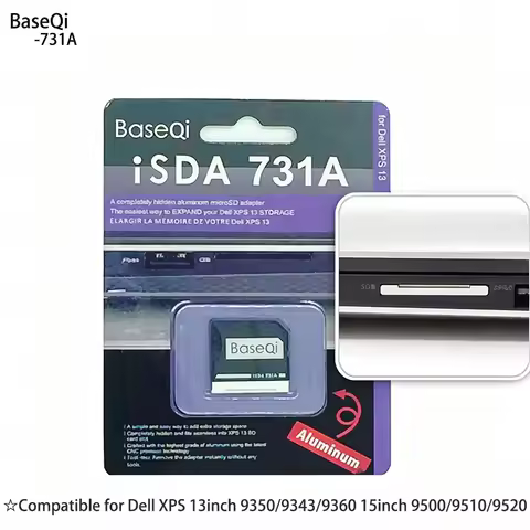 BaseQi For Dell XPS 15inch 9500/9510/9520 BaseQi Aluminum Micro SD Card Adapter Card Reader Expand M
