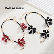 Necklace Cross-Border Fashion Necklace Europe America Kenjie New Style Rope Acrylic Pearl Velvet Flo