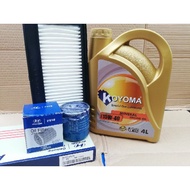 HYUNDAI ATOS 1.0 AIR FILTER + OIL FILTER + KOYOMA 15W40 MINERAL ENGINE OIL