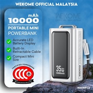 WEKOME Original 3C Powerbank CCC 10000mAh Display 35w Fast Charging Built In Extended Cable WKWP72