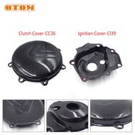 OTOM Motorcycle Clutch Cover-CC36/Ignition Cover-Cl39 Carbon Fiber Magneto Protection Lid For KAWASA