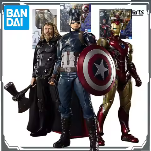 BANDAI Original S.H.Figuarts Thor&Captain America&Iron Man Mk85 Anime Action Figures Toys for Boys C