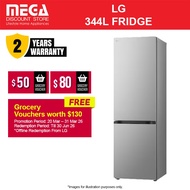 LG GB-B3443PY 344L 2-DOOR FRIDGE | Bottom Freezer | 3 Ticks | Free $130 Grocery eVouchers Redeem Fro