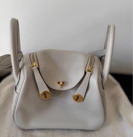 Hermes mini lindy 80 珍珠灰 金扣 Swift