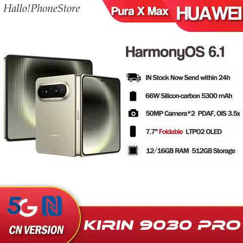 NEW HUAWEI Pura X Max 5G Foldable Phone Kirin 9030 Pro HarmonyOS 6.1 LTPO2 OLED Kunlun Glass 2 50 MP