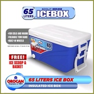 ⊙ ℗ ❃ OROCAN BRAND COOLER BOX / ICE BOX CHEST INSULATED COOLER BOX 65-LITERS  FOOD CONTAINER