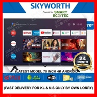 Skyworth 70 Inch 4K Android TV | Youtube Netflix Smart TV 70SUC6500, 100% Brand New Set, Delivered By Own Lorry