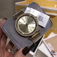 Michael Kors女錶 MK手錶 女生金色鑲鑽不鏽鋼鏈帶超薄石英錶 MK3368  錶盤直徑：38mm
