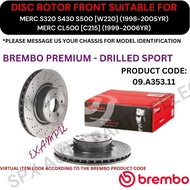 BREMBO GENUINE DISC BRAKE ROTOR (FRONT) FOR MERC S320 S430 S500 [W220] '98-05YR / CL500 [C215] '99-0