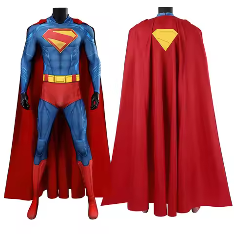 Clark Kent Cosplay Costume 3D Print Bodysuit with Cloak David Corenswet Movie Costume Hero Spandex O