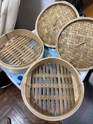竹製蒸籠連蓋 兩個