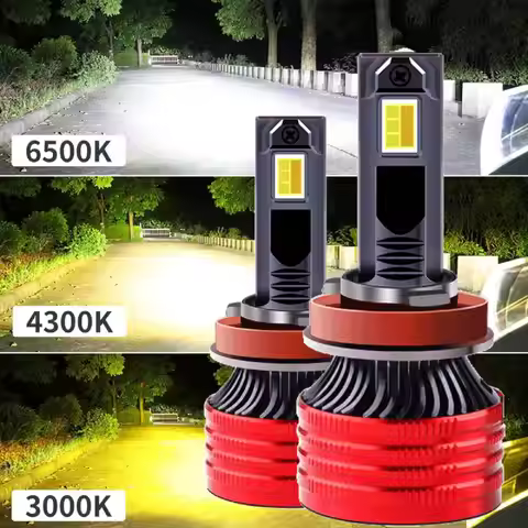 H4 LED Bulbs Fog Light Halogen Replacement Auto H7 LED Headlight 6500K 4300K 3000K 3 Colors Front Li