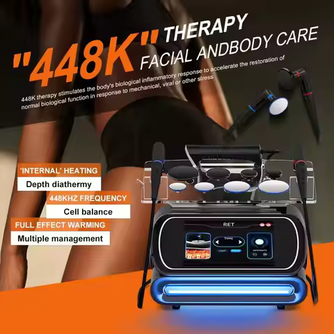 3 in 1 448kHz Capacitive Resistive Therapy Machine RET CET Diathermy Body Sliming Pain Relief 448KHz